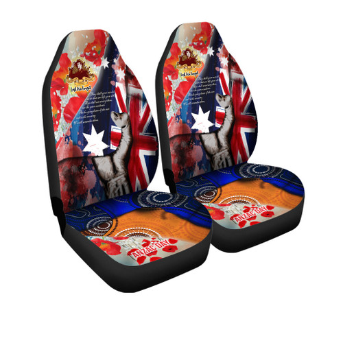 Australia Anzac Day Custom Patronage Car Seat Cover - Anzac Spirit Bloods In My Veins Australia Anzac Day Custom Patronage Car Seat Cover - Anzac Spirit Bloods In My Veins