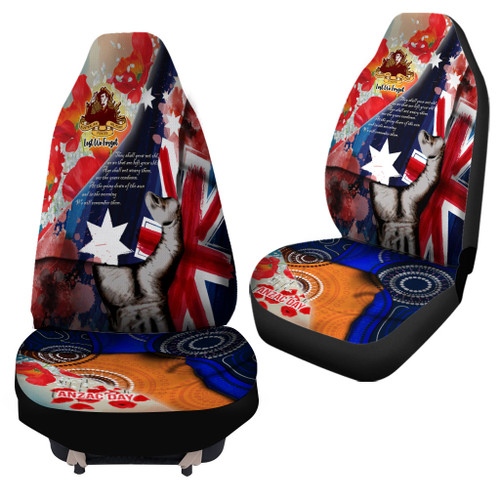 Australia Anzac Day Custom Patronage Car Seat Cover - Anzac Spirit Bloods In My Veins Australia Anzac Day Custom Patronage Car Seat Cover - Anzac Spirit Bloods In My Veins