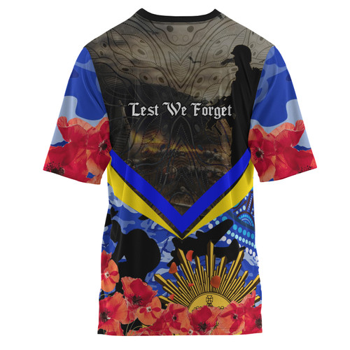 North Queensland Cowboys Custom T-shirt - Aboriginal Inspired Anzac Day North Queensland Cowboys with Poppy Flower Indigenous T-shirt North Queensland Cowboys Custom T-shirt - Aboriginal Inspired Anzac Day North Queensland Cowboys with Poppy Flower Indigenous T-shirt
