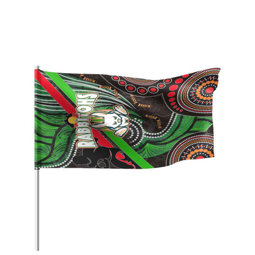Australia Rabbitohs Anzac Aboriginal Inspired Flag - Rabittohs Remembrance Day with Poppy Flower Flag Australia Rabbitohs Anzac Aboriginal Inspired Flag - Rabittohs Remembrance Day with Poppy Flower Flag
