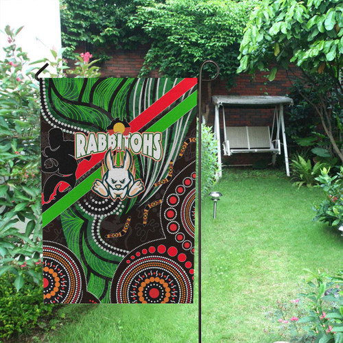 Australia Rabbitohs Anzac Aboriginal Inspired Flag - Rabittohs Remembrance Day with Poppy Flower Flag Australia Rabbitohs Anzac Aboriginal Inspired Flag - Rabittohs Remembrance Day with Poppy Flower Flag