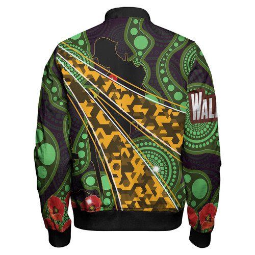 Wallabies Rugby Bomber Jacket - Custom Anzac Day Aboriginal Inspired Wallabies Kangaroo Bomber Jacket Wallabies Rugby Bomber Jacket - Custom Anzac Day Aboriginal Inspired Wallabies Kangaroo Bomber Jacket