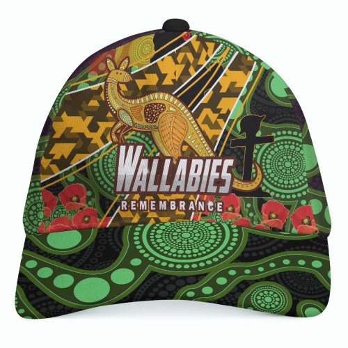 Wallabies Rugby Cap - Anzac Day Aboriginal Inspired Wallabies Kangaroo Cap