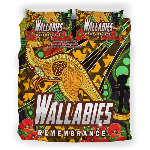 Wallabies Rugby Bedding Set - Anzac Day Aboriginal Inspired Wallabies Kangaroo Bedding Set Wallabies Rugby Bedding Set - Anzac Day Aboriginal Inspired Wallabies Kangaroo Bedding Set