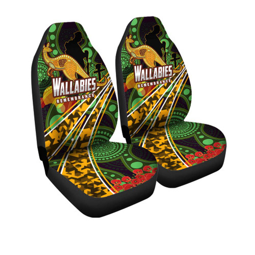Wallabies Rugby Car Seat Cover -  Anzac Day Aboriginal Inspired Wallabies Kangaroo Car Seat Cover Wallabies Rugby Car Seat Cover -  Anzac Day Aboriginal Inspired Wallabies Kangaroo Car Seat Cover