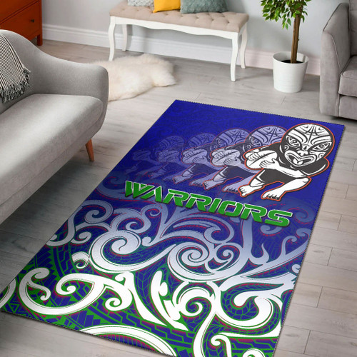 Warriors Rugby Area Rug - Warriors Ruby Maori Patterns Area Rug