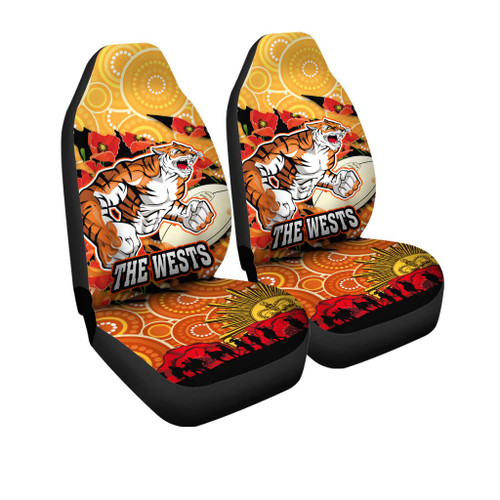 Australia Sydney Anzac Car Seat Cover - Anzac Aboriginal Inspired with Poppy Flower Car Seat Cover Australia Sydney Anzac Car Seat Cover - Anzac Aboriginal Inspired with Poppy Flower Car Seat Cover