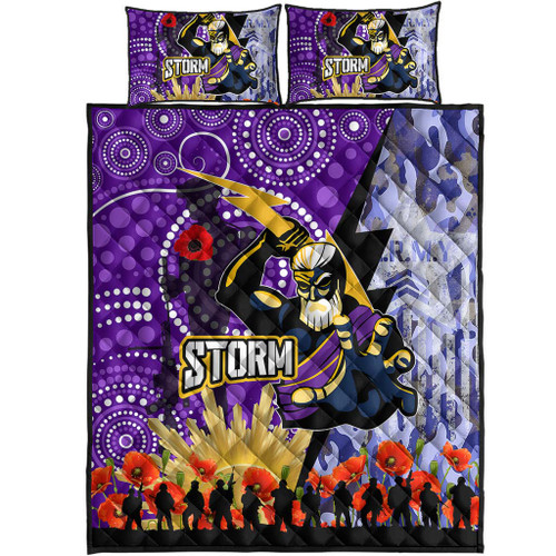 Melbourne Storm Anzac Aboriginal Inspired Quilt Bed Set - Melbourne Storm with Remembrance Day Poppy Flower Quilt Bed Set Melbourne Storm Anzac Aboriginal Inspired Quilt Bed Set - Melbourne Storm with Remembrance Day Poppy Flower Quilt Bed Set