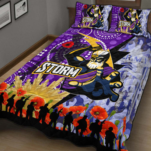 Melbourne Storm Anzac Aboriginal Inspired Quilt Bed Set - Melbourne Storm with Remembrance Day Poppy Flower Quilt Bed Set Melbourne Storm Anzac Aboriginal Inspired Quilt Bed Set - Melbourne Storm with Remembrance Day Poppy Flower Quilt Bed Set