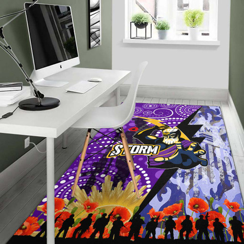 Melbourne Storm Anzac Aboriginal Inspired Area Rug - Melbourne Storm with Remembrance Day Poppy Flower Area Rug Melbourne Storm Anzac Aboriginal Inspired Area Rug - Melbourne Storm with Remembrance Day Poppy Flower Area Rug