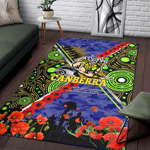 Canberra Raiders Anzac Flag Area Rug - Canberra Raiders with Anzac Day Poppy Flower Area Rug Canberra Raiders Anzac Flag Area Rug - Canberra Raiders with Anzac Day Poppy Flower Area Rug