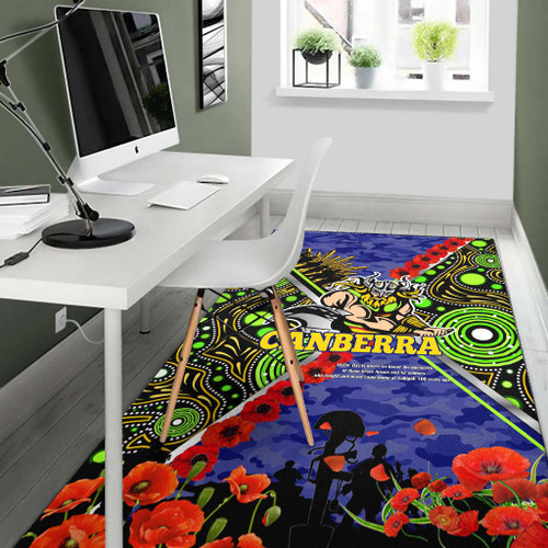 Canberra Raiders Anzac Flag Area Rug - Canberra Raiders with Anzac Day Poppy Flower Area Rug Canberra Raiders Anzac Flag Area Rug - Canberra Raiders with Anzac Day Poppy Flower Area Rug