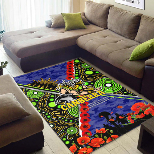 Canberra Raiders Anzac Flag Area Rug - Canberra Raiders with Anzac Day Poppy Flower Area Rug Canberra Raiders Anzac Flag Area Rug - Canberra Raiders with Anzac Day Poppy Flower Area Rug