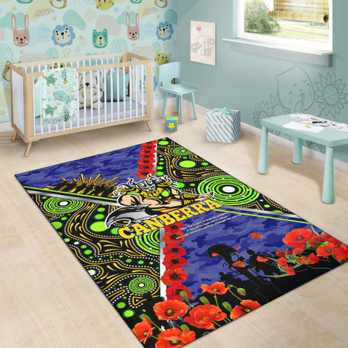Canberra Raiders Anzac Flag Area Rug - Canberra Raiders with Anzac Day Poppy Flower Area Rug Canberra Raiders Anzac Flag Area Rug - Canberra Raiders with Anzac Day Poppy Flower Area Rug