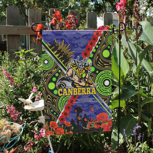 Canberra Raiders Anzac Flag - Canberra Raiders with Anzac Day Poppy Flower Flag Canberra Raiders Anzac Flag - Canberra Raiders with Anzac Day Poppy Flower Flag