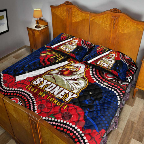 Australia Sydney Anzac Quilt Bed Set - Anzac Day Sydney Aboriginal Inspired Quilt Bed Set Australia Sydney Anzac Quilt Bed Set - Anzac Day Sydney Aboriginal Inspired Quilt Bed Set
