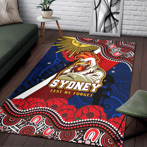 Australia Sydney Anzac Area Rug - Anzac Day Sydney Aboriginal Inspired Area Rug Australia Sydney Anzac Area Rug - Anzac Day Sydney Aboriginal Inspired Area Rug