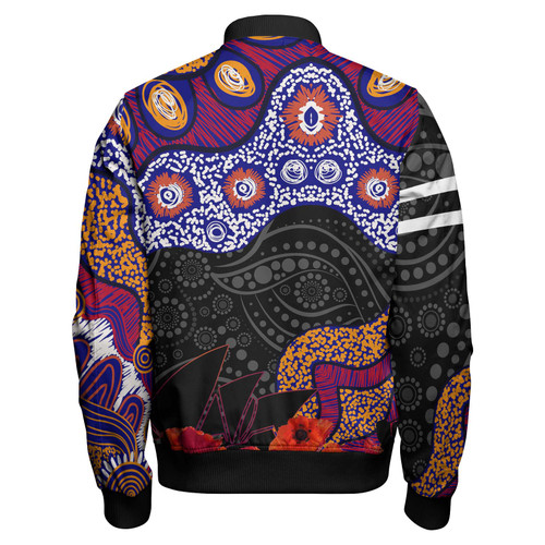 Australia Sea Eagles Anzac Bomber Jacket - Lest We Forget Aboriginal Inspired Patterns Bomber Jacket Australia Sea Eagles Anzac Bomber Jacket - Lest We Forget Aboriginal Inspired Patterns Bomber Jacket