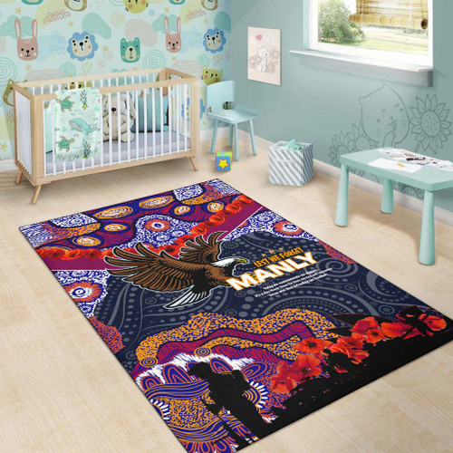 Australia Sea Eagles Anzac Area Rug - Lest We Forget Aboriginal Inspired Patterns Area Rug Australia Sea Eagles Anzac Area Rug - Lest We Forget Aboriginal Inspired Patterns Area Rug
