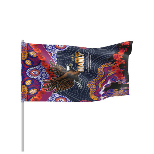 Australia Sea Eagles Anzac Flag - Lest We Forget Aboriginal Inspired Patterns Flag Australia Sea Eagles Anzac Flag - Lest We Forget Aboriginal Inspired Patterns Flag