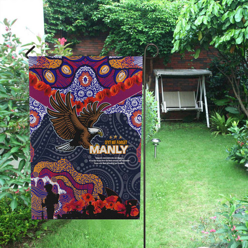 Australia Sea Eagles Anzac Flag - Lest We Forget Aboriginal Inspired Patterns Flag Australia Sea Eagles Anzac Flag - Lest We Forget Aboriginal Inspired Patterns Flag