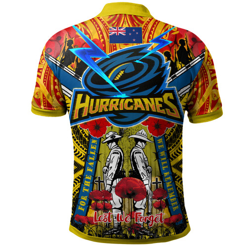 Wellington Hurricanes Anzac Day Custom Polo Shirt - Remembrance Hurricanes With Maori Patterns And Poppy Flowers Wellington Hurricanes Anzac Day Custom Polo Shirt - Remembrance Hurricanes With Maori Patterns And Poppy Flowers
