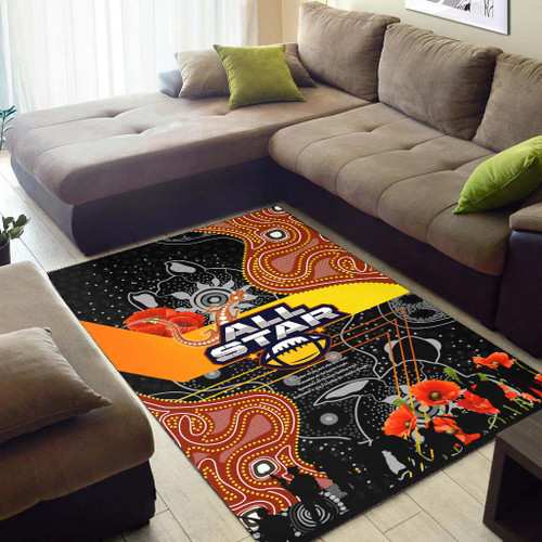 All Stars Rugby Anzac Aboriginal Inspired Area Rug - All Stars with Anzac Day with Poppy Flower Area Rug All Stars Rugby Anzac Aboriginal Inspired Area Rug - All Stars with Anzac Day with Poppy Flower Area Rug