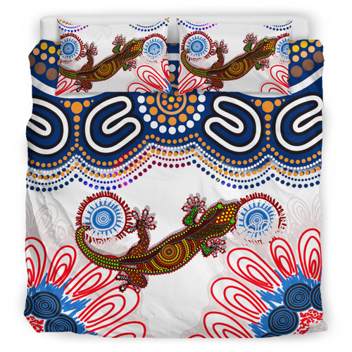 Australia Aboriginal Bedding Set - Indigenous Gecko Aboriginal Patterns