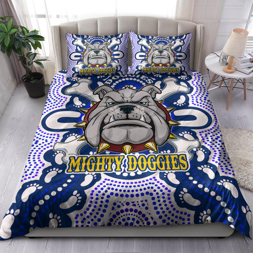 Australia City of Canterbury Bankstown Custom Bedding Set - Indigenous Super Berries Tribal Footprints