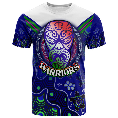 Warriors Rugby T-shirt - Custom Warriors Aboriginal Dot Art Vector Painting With Turtle T-shirt
