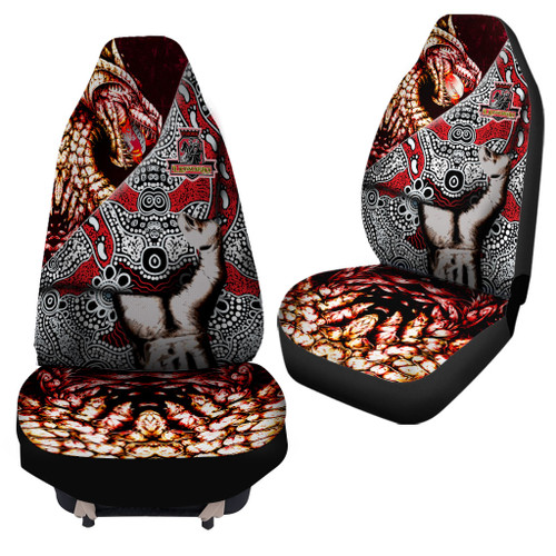 Illawarra and St George Indigenous Custom Patronage Car Seat Cover - Illawarra and St George Bloods In My Veins Illawarra and St George Indigenous Custom Patronage Car Seat Cover - Illawarra and St George Bloods In My Veins