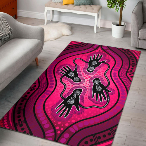 Australia Aboriginal Area Rug - Aboriginal dot art painting Friendship and unity concept Australia Aboriginal Area Rug - Aboriginal dot art painting Friendship and unity concept