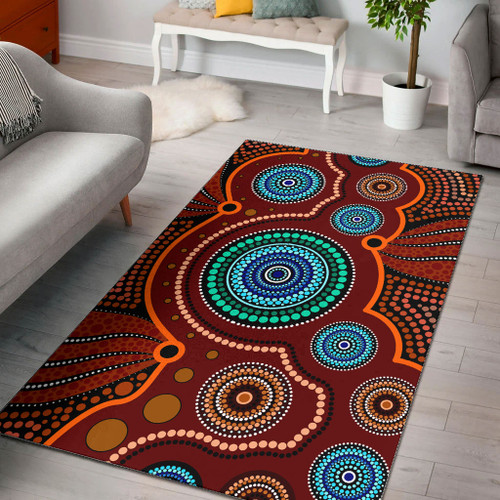 Australia Aboriginal Area Rug - Aboriginal style of Indigenous dot art painting Australia Aboriginal Area Rug - Aboriginal style of Indigenous dot art painting