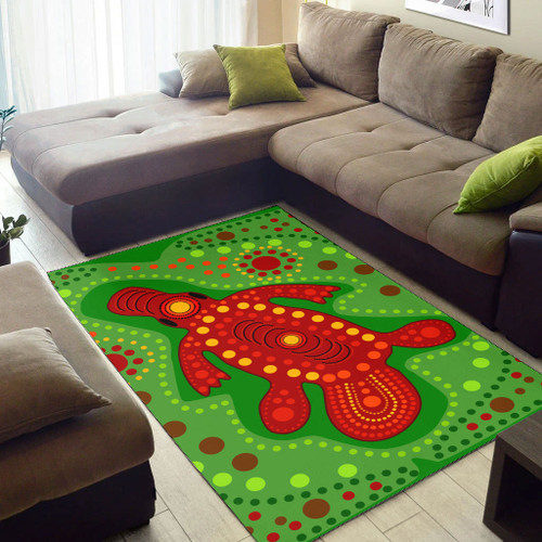 Australia Aboriginal Area Rug - Platypus in Australian aboriginal style Australia Aboriginal Area Rug - Platypus in Australian aboriginal style