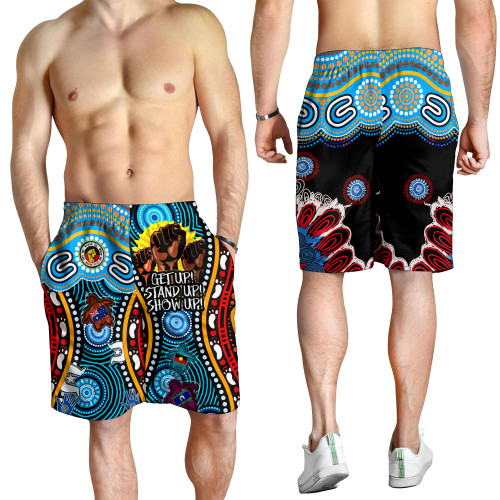 Australia Naidoc Week Custom Men Short - Aboriginal and Torres Strait Islander Get Up! Stand Up! Show Up!