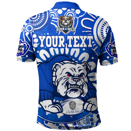 Australia City of Canterbury Bankstown Custom Polo Shirt - Indigenous Doggies Blue and Whites Aboriginal Inspired Polo Shirt Australia City of Canterbury Bankstown Custom Polo Shirt - Indigenous Doggies Blue and Whites Aboriginal Inspired Polo Shirt