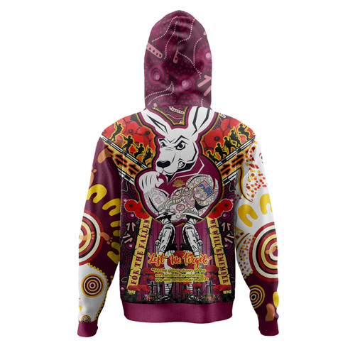 Australia Queensland Anzac Custom Hoodie - Remembrance Indigenous QLD With Poppy Flower Hoodie Australia Queensland Anzac Custom Hoodie - Remembrance Indigenous QLD With Poppy Flower Hoodie
