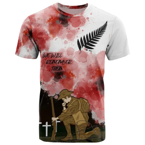 New Zealand Warriors Anzac T - Shirt - We Will Remember Them Ver 02