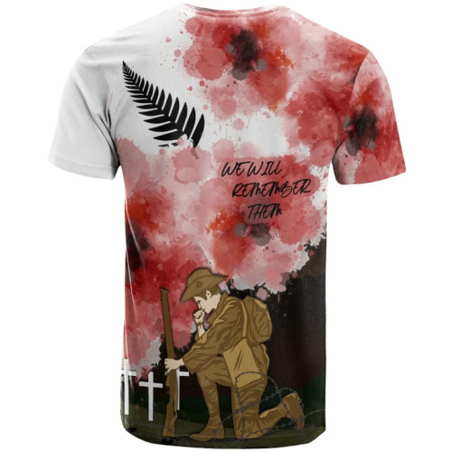 New Zealand Anzac T - Shirt - We Will Remember Them Ver 02 New Zealand Anzac T - Shirt - We Will Remember Them Ver 02
