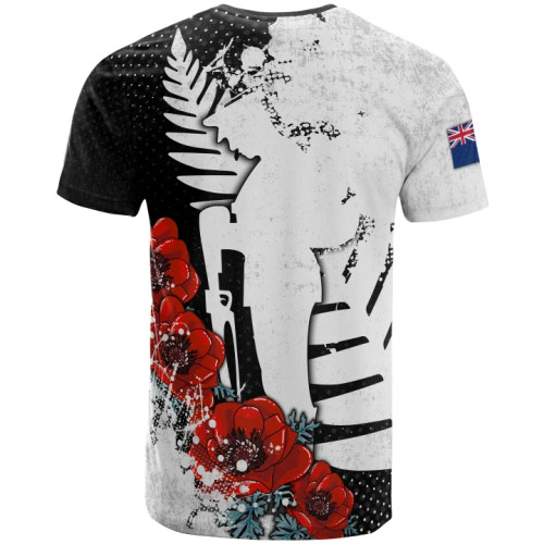 New Zealand Warriors T-shirt - Anzac Day Poppy Flower New Zealand Warriors T-shirt - Anzac Day Poppy Flower