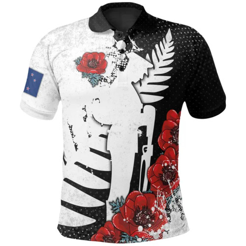 New Zealand Warriors Polo Shirt - Anzac Day Poppy Flower