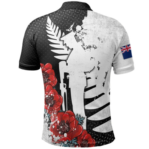 New Zealand Warriors Polo Shirt - Anzac Day Poppy Flower