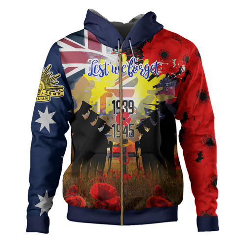 Australia Anzac Day Hoodie - Anzac Day World War II 1939 -1945 Commemoration Hoodie Australia Anzac Day Hoodie - Anzac Day World War II 1939 -1945 Commemoration Hoodie