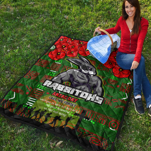 Australia Rabbitohs Quilt - Aboriginal InspiredAustralia Rabbitohs Anzac '' Lest We Forget '' With Poppy Flower Quilt Australia Rabbitohs Quilt - Aboriginal InspiredAustralia Rabbitohs Anzac '' Lest We Forget '' With Poppy Flower Quilt