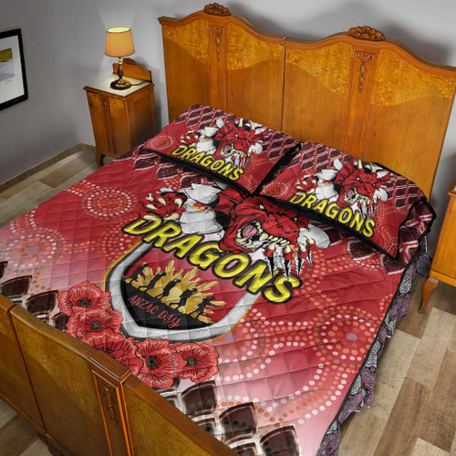 Australia Illawarra and St George Quilt Bed Set- Aboriginal Inspired And Anzac Day With Dragons Poppy Flower Patterns Quilt Bed Set Australia Illawarra and St George Quilt Bed Set- Aboriginal Inspired And Anzac Day With Dragons Poppy Flower Patterns Quilt Bed Set