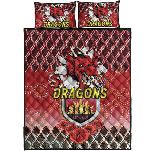 Australia Illawarra and St George Quilt Bed Set- Aboriginal Inspired And Anzac Day With Dragons Poppy Flower Patterns Quilt Bed Set Australia Illawarra and St George Quilt Bed Set- Aboriginal Inspired And Anzac Day With Dragons Poppy Flower Patterns Quilt Bed Set