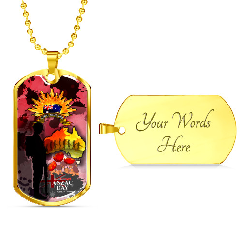 Australia Anzac Day Dog Tag-  Anzac Day"Lest We Forget" Color Drawing Patterns Dog Tag Australia Anzac Day Dog Tag-  Anzac Day"Lest We Forget" Color Drawing Patterns Dog Tag