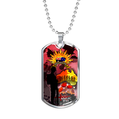 Australia Anzac Day Dog Tag-  Anzac Day"Lest We Forget" Color Drawing Patterns Dog Tag Australia Anzac Day Dog Tag-  Anzac Day"Lest We Forget" Color Drawing Patterns Dog Tag