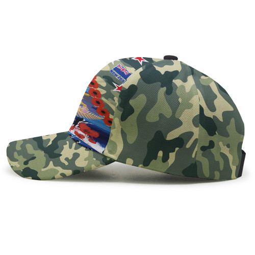New Zealand Anzac Camouflage Curve Cap - Remembrance Anzac Day and the Dawn Service Cap New Zealand Anzac Camouflage Curve Cap - Remembrance Anzac Day and the Dawn Service Cap