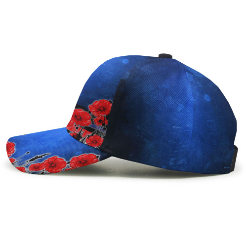 Anzac Day NZ Australia Cap -  Poppies Flowers 2 Anzac Day NZ Australia Cap -  Poppies Flowers 2